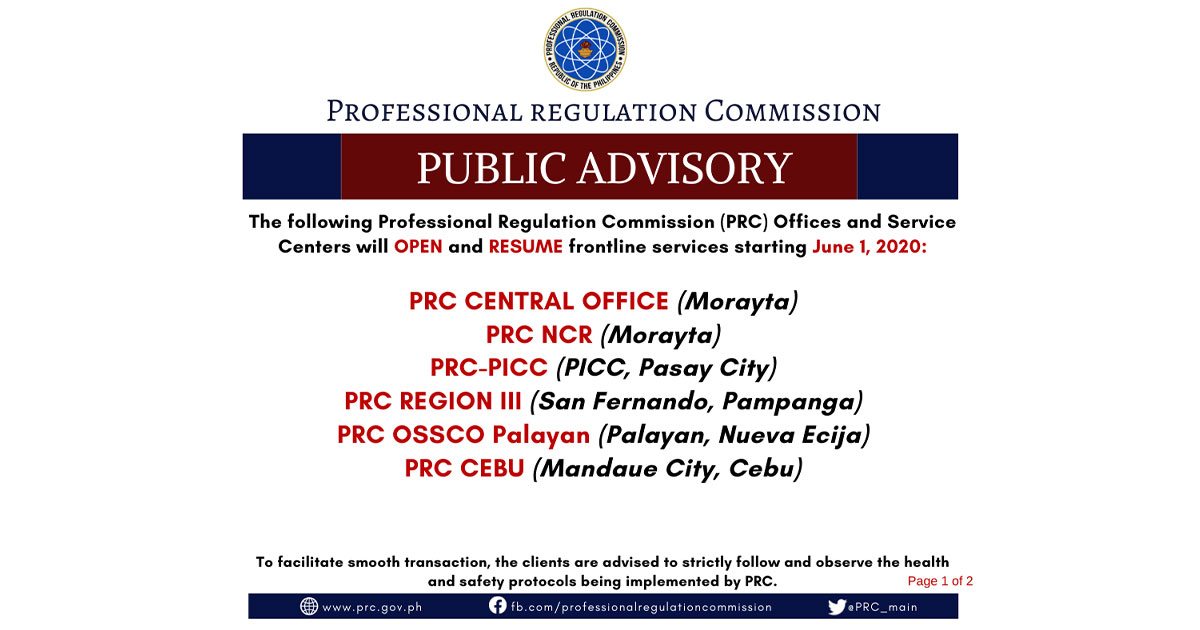 PRC Central Office Opens and Resumes Frontline Services Starting June 1, 2020