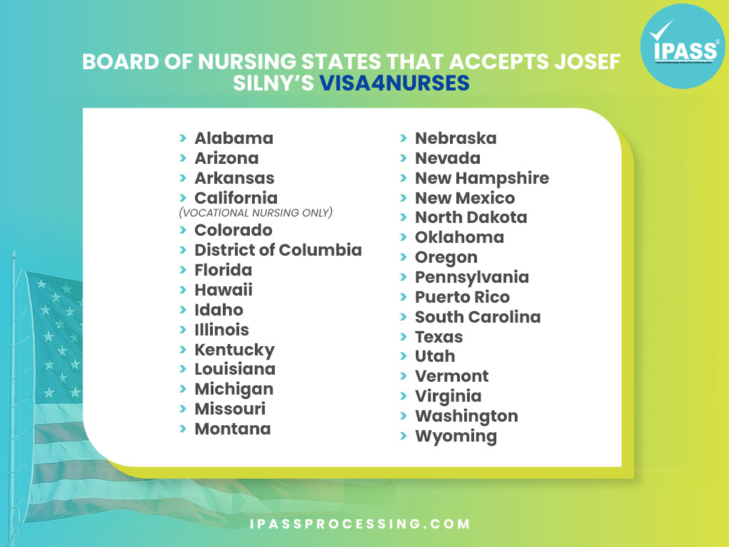 us states that accept josef silny's visa4nurses